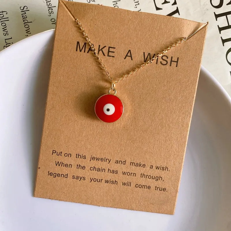 Color Turkey Eye Pendant Necklace for Women Men Fashion Luck Pendant Neck Jewelry Gift for Friend Wholesale