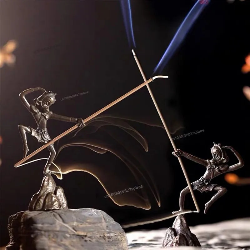 Incense Burner Aroma Burner Creative Lotus Bunrer Cones Backflow Incense Holder Plum Branch Home Decor Monkey ornament