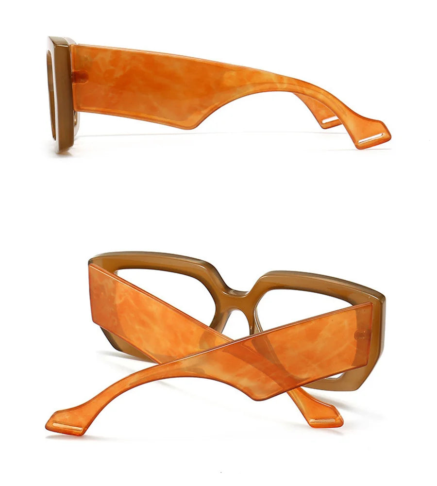 New Fashion Colorful Square Women Glasses Frame Clear Anti Blue Light Spring Hinge Wide Legs Eyewear Men Optical Polygon Frame