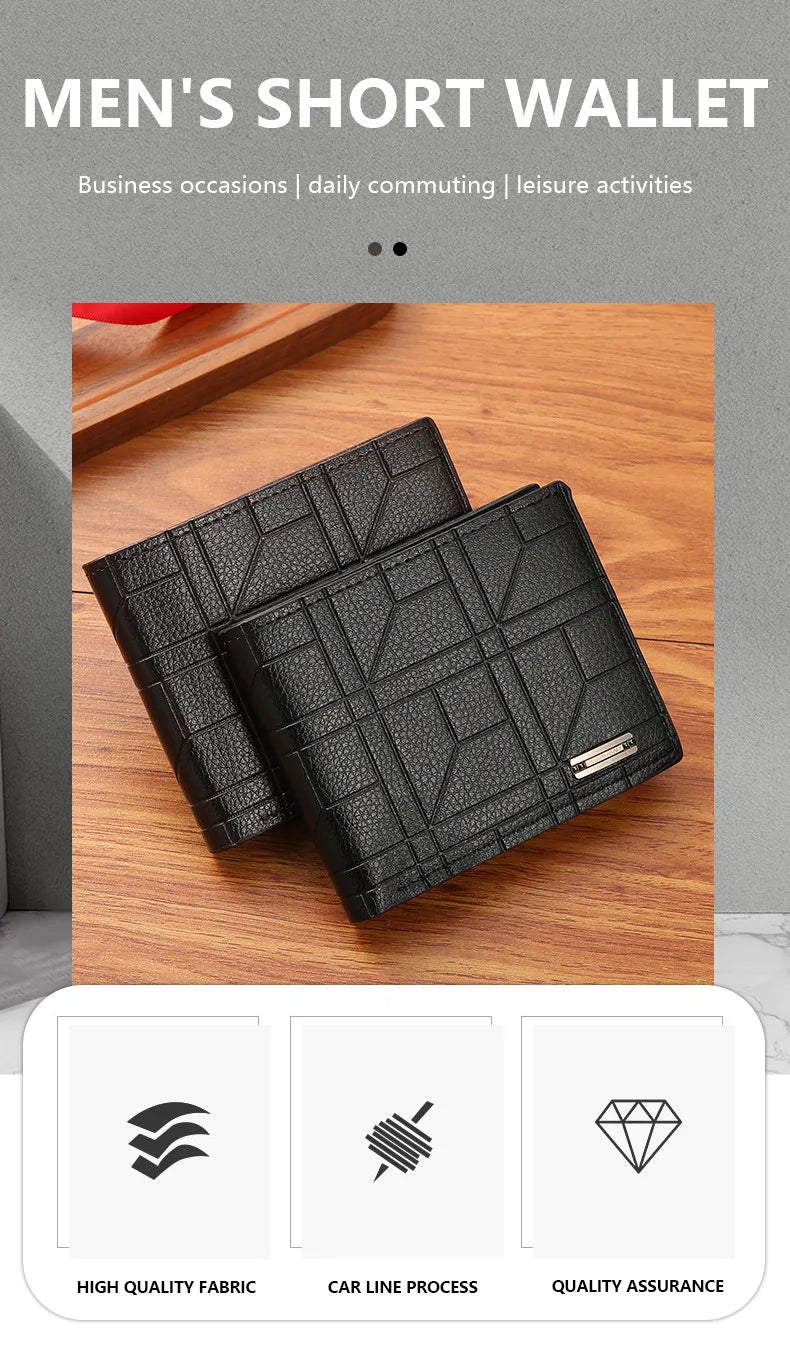 Vintage Pu Leather Wallet Minimalist Purse for Men Money Change Pouch Credit Card Holder Man Birthday Gifts Purse  Card Holder