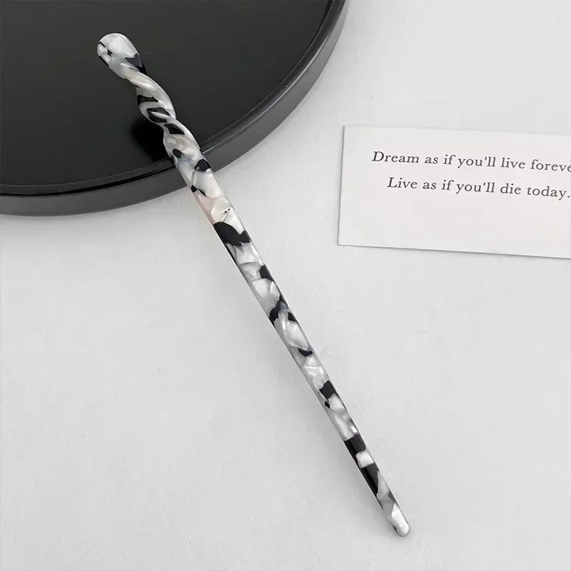 Chinese Style Hair Sticks Vintage Acetate Resin Chopstick Women Hairpins Clip Pin Headwear Wedding  Accessories