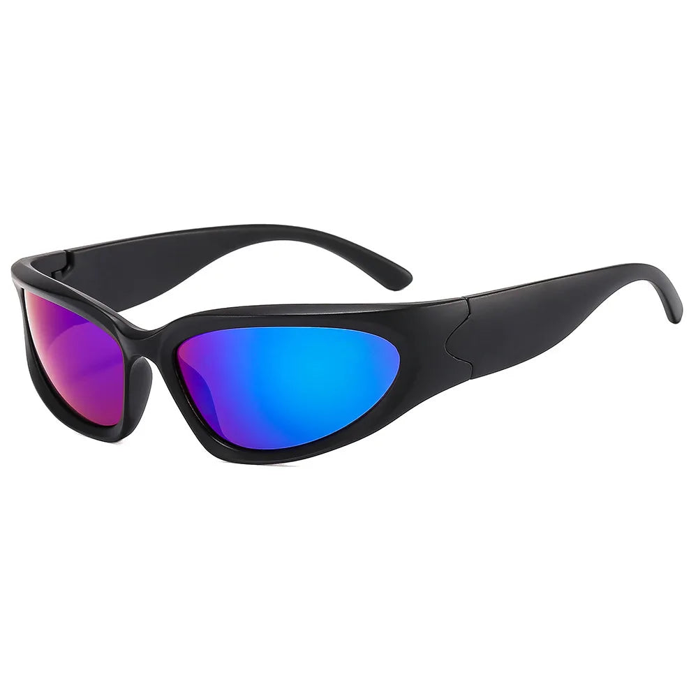 New Sports Steampunk Y2K Sunglasses Women Punk Goggle Sun Glasses Men Silver Mirror Shades Fashion UV400 Eyewear Cycling Очки