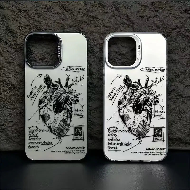 Creative Cardiovascular model Heart Medical Phone Case For iPhone 15 Pro Max 11 12 13 14 16 Pro XS XR 7 8 Plus Anti-drop Cover