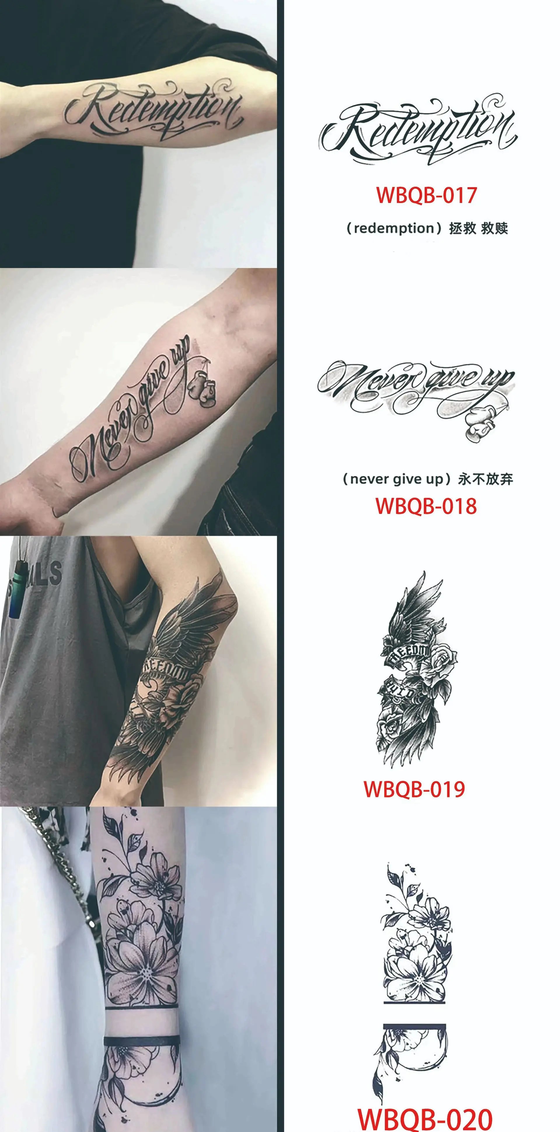 Long Lasting Temporary Tattoo Stickers Men Arm Sleeve Body Painting Juice Ink Fake Tattoo For Male Adult Semi Permanent Tattoos