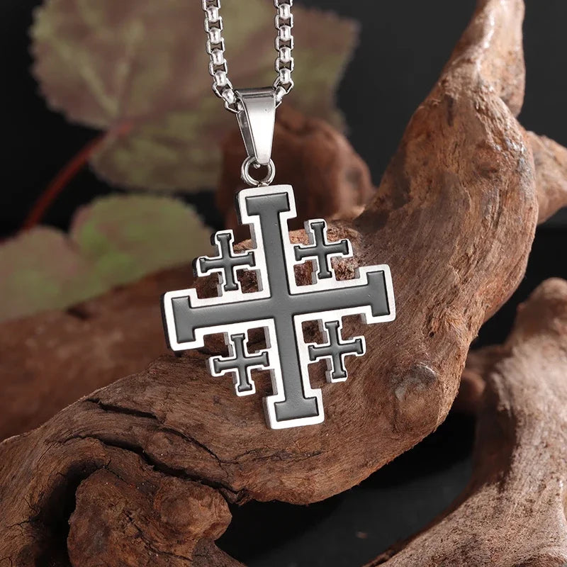 Philippians 4:13 Men\\\'s Simple Cross Pendant Necklace Stainless Steel Religious Amulet Jewelry Unisex Bijoux