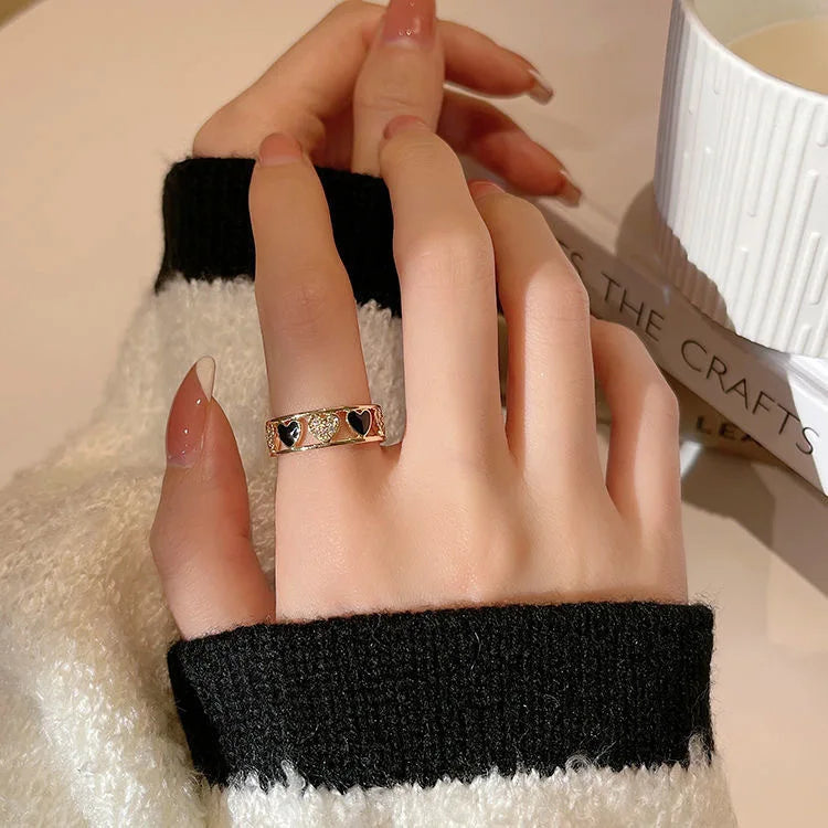 2024 Fashion Love Rings for Women Ins Trendy Luxury Niche Design Index Finger Ring Adjustable Opening Wedding Ring Boho Vintage