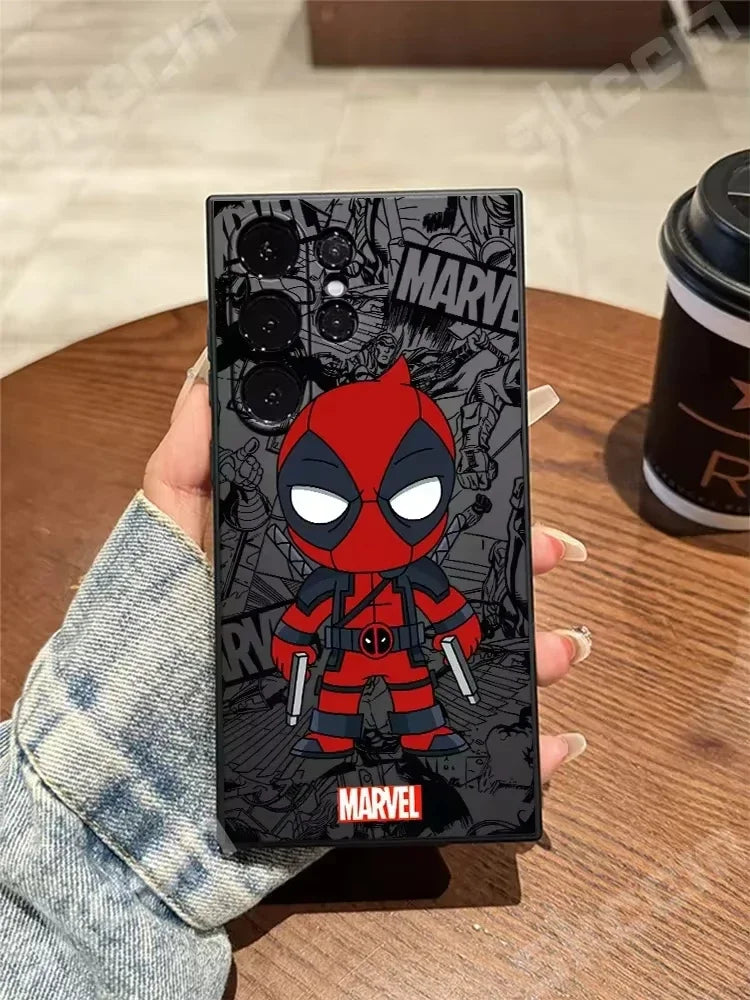 Marvel Spider Man Deadpool Phone Case For Samsung Galaxy S24 Ultra S23 FE S22 S20 Plus A15 A35 A50 A51 A54 A55 A71 A72 A73 Cover