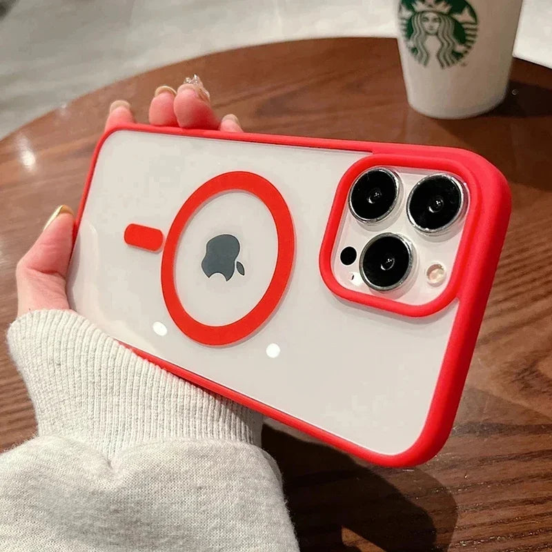 Shockproof Acrylic Magnetic Clear Phone Case For iPhone 16 15 14 13 12 11 Pro Max 14 Plus Magsafe Wireless Charge Hard PC Cover