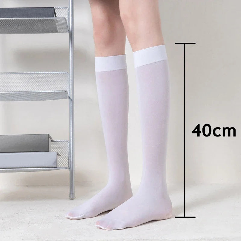 Fashion Black White Soild Color Long Socks Women Over Knee Thigh High Over The Knee Stockings Lolita Ladies Girls Warm Knee Sock