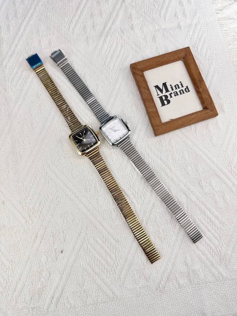 Retro Steel Strap Watch for Women Luxury Gift Square Quartz Watch Students Casual Ladies Wristwatch Dropshipping Reloj Mujer