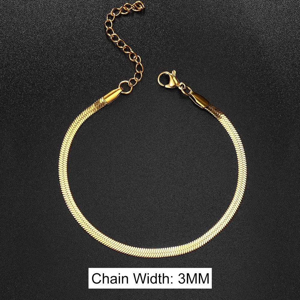 Men's Bracelet Homme Stainless Steel Blade Chain Bracelet for Men Snake Chain Couple Bracelets Valentines Gift Jewelry Wholesale