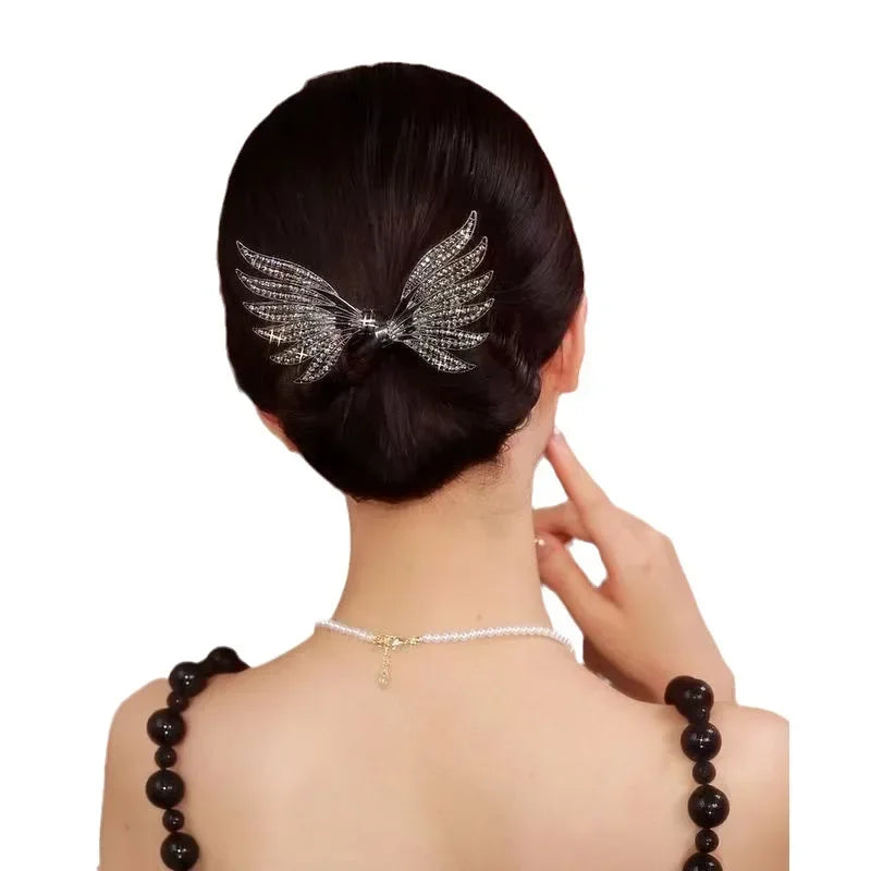 Women's Hair Twister Crystal Wings Curler Exquisite Temperament Hairpin Curling Hair Hairpins Hair Accessories