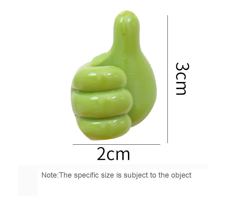 2pcs Self-Adhesive Wall Decoration Hook Creative Silicone Thumb Key Hanger Hook Home/Office Data Cable Clip Wire Desk Organizer