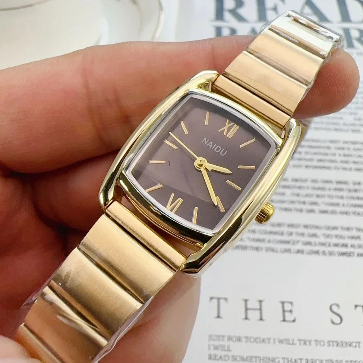 Barrel Shaped Watch Stainless Steel Strap Quartz Watch for Women Casual and Fashion Luxury Ladies Gift Wristwatch Dropshipping