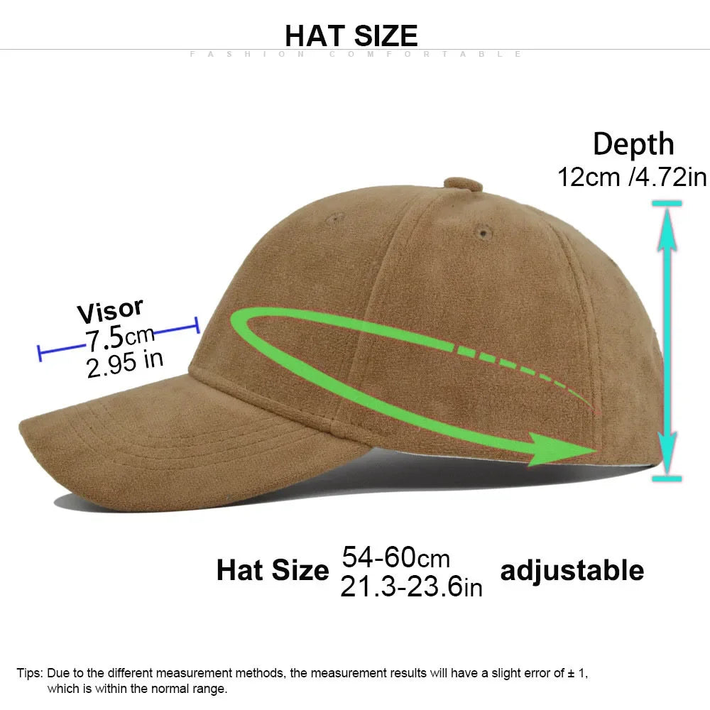 Solid Suede Retro Unisex Cap Casual Plain Baseball Cap Adjustable Snapback Hats For Women Men Hip Hop Cap Street Dad Hat