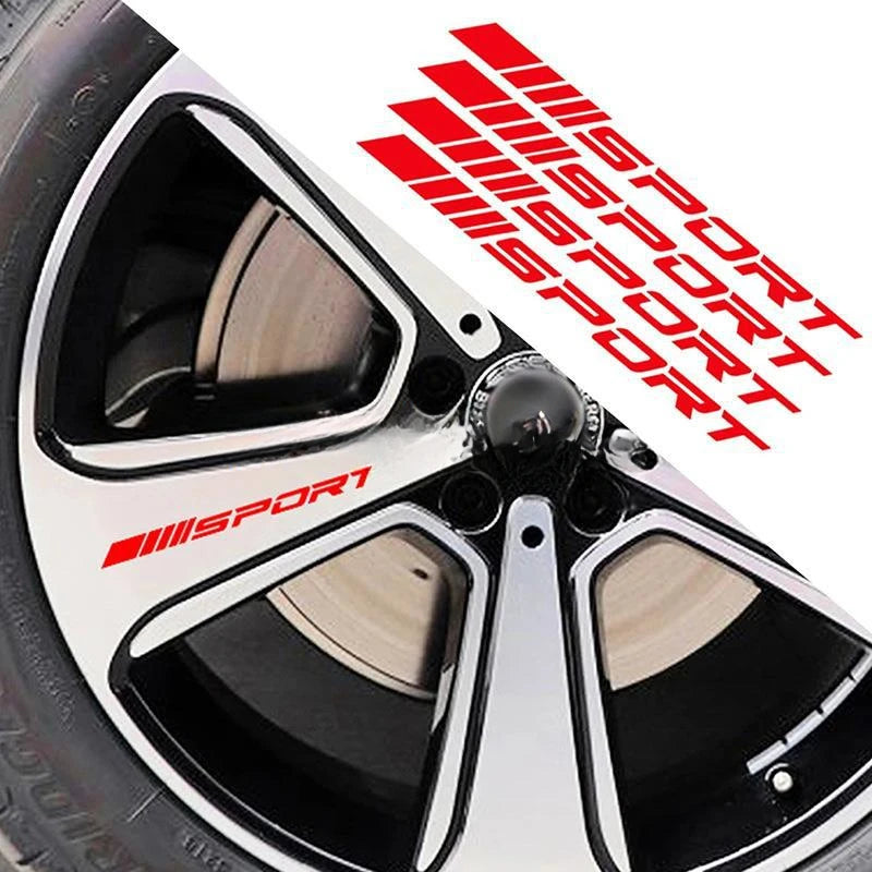 Fashion 4pc Car Stickers Wheels Rims Sport Racing DIY Stripes Decorative Stickers Emblem Car Styling Car SUV Truck Accessories