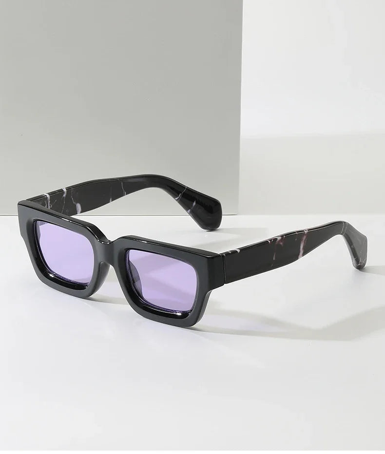 2024 Fashion Square Sunglasses Women Clear Ocean Gradient Lens Eyewear Vintage Trending Men Punk Kpop Sun Glasses Gafas De Sol