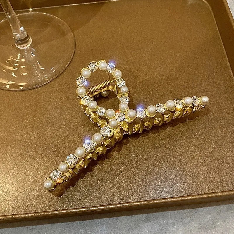 Pearl Flower Tassel Hair Claw for Women Cute Sweet Hair Clip Girls Fashion Elegance Headdress Korean Exquisite Hair Accessoires