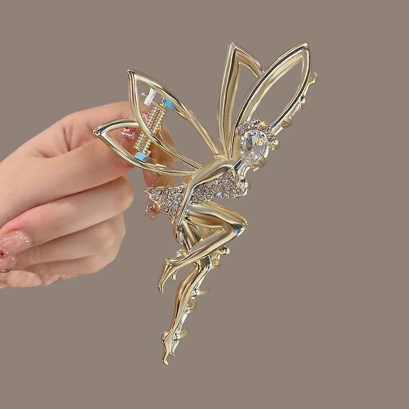 Fashion Large Elf Hair Claw For Women Girls Clamps Hair Crab Metal Ponytail Hair Clip Claw Accessories Headwear Tiara Hairpin