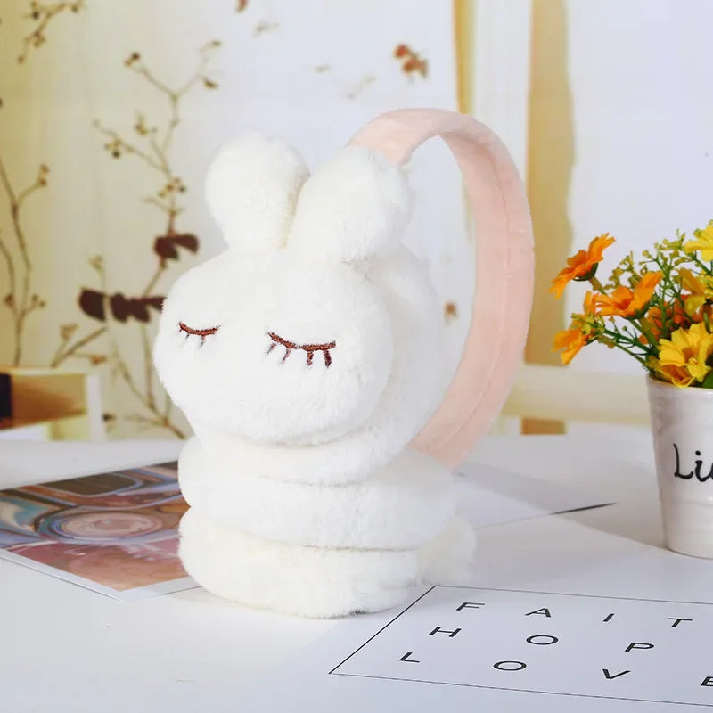 Winter Outdoor Star Smiley Face Plush Earmuffs Accessories Soft Thick Warm Ear Cover Solid Headphone Earlap for Boys Girls