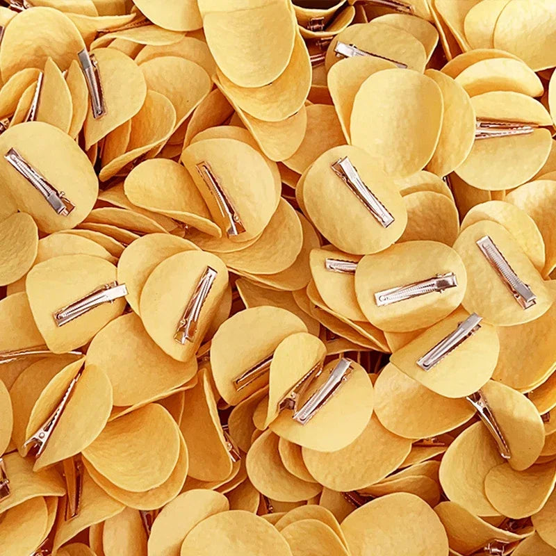 1PC Funny Simulated Potato Chip Hairpin Hair Clips For Girls Hair Cute Creative And Funny Hair Accessories For Students