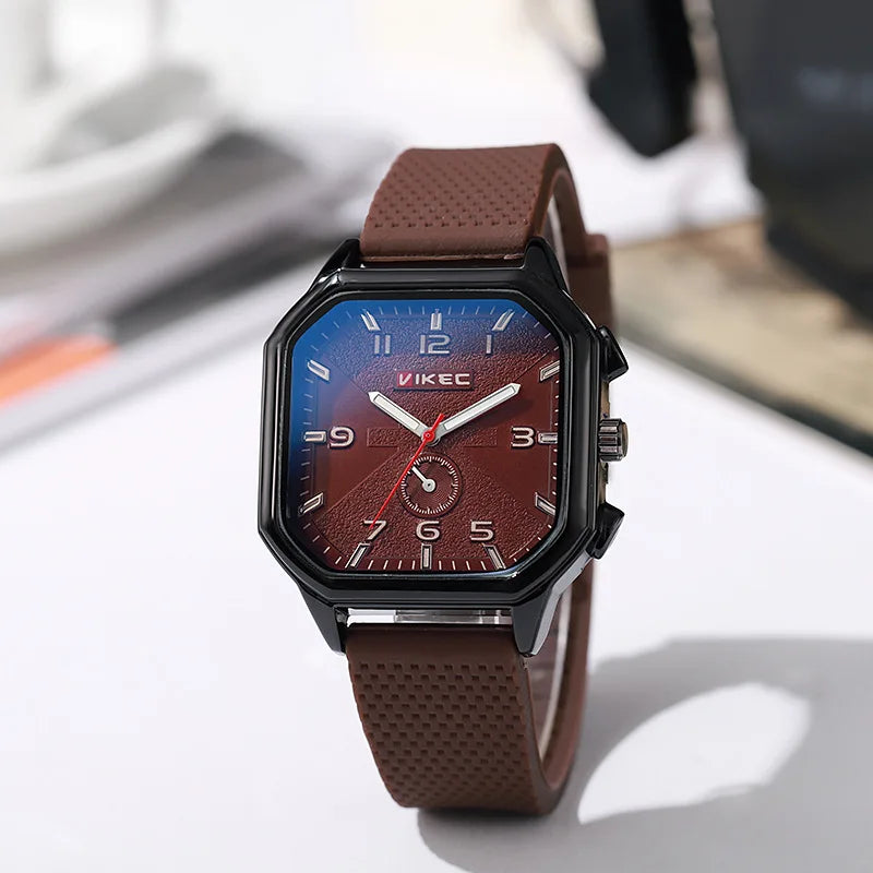 Brand Big Dial Men Watch Dropshipping Square Sports Watch Luxury Silicone Strap Gift Clock Student Wristwatch Wholesale