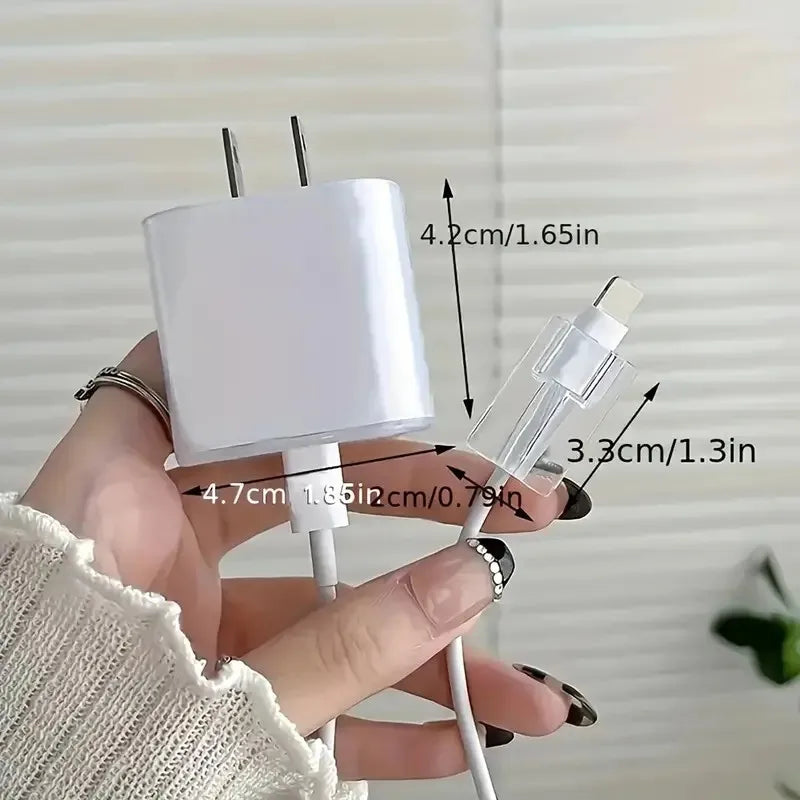 Charger Cable Protector For Iphone 15 14 13 18W 20W Charger Protector Cover Cartoon M Bear Protective Data Line Spiral Winder
