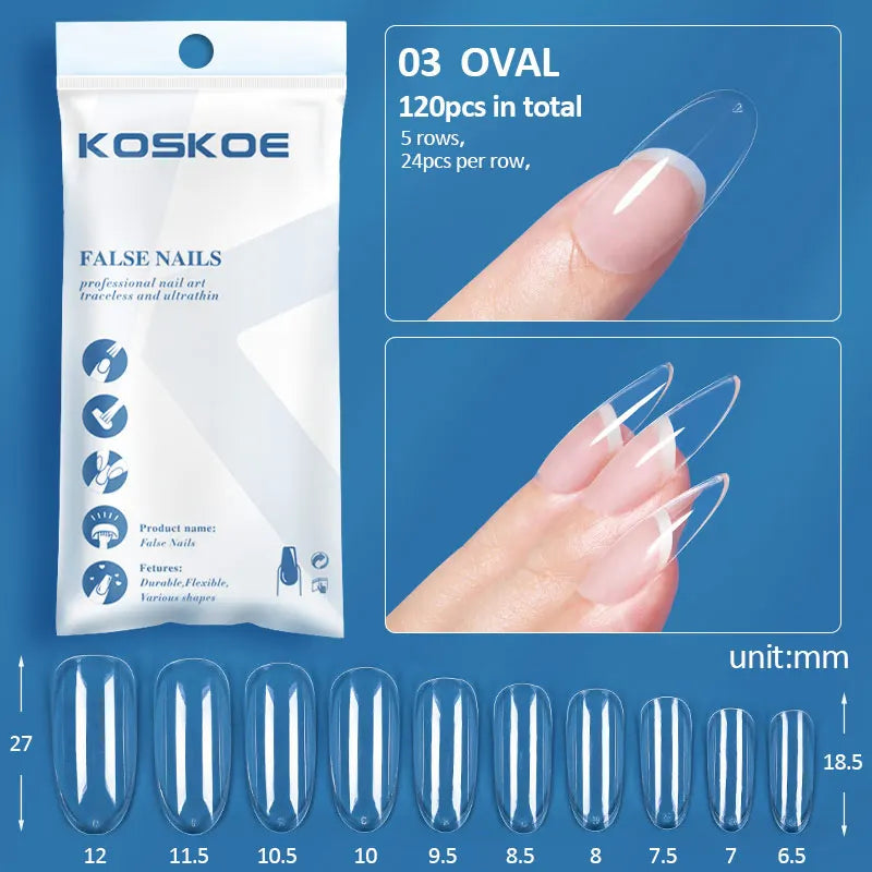 120PCS Matte Fake Nails Capsules Almond Coffin T Shape Full Cover False Nails Frosted Artificial Nail Soft Gel Tips Manicure Nai