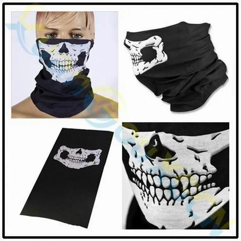 Bicycle Ski Skull Half Face Mask Ghost Scarf Festival Skull Masks Skeleton Magic Multi Use Neck Warmer Cod Funny Mask