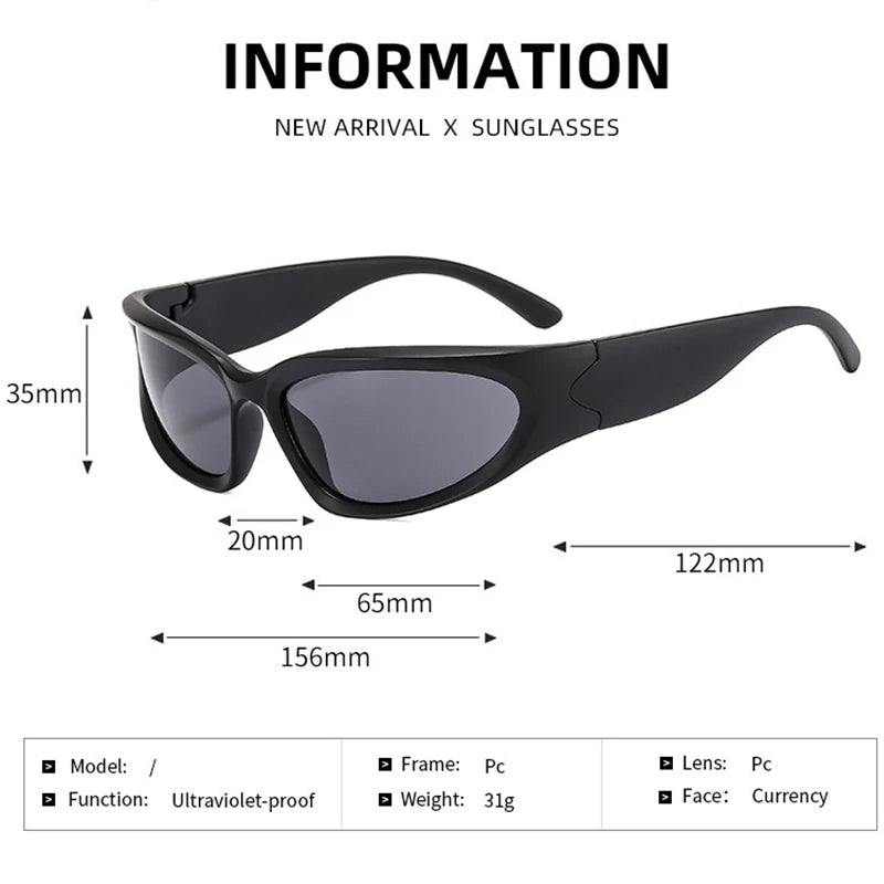 New Sports Steampunk Y2K Sunglasses Women Punk Goggle Sun Glasses Men Silver Mirror Shades Fashion UV400 Eyewear Cycling Очки