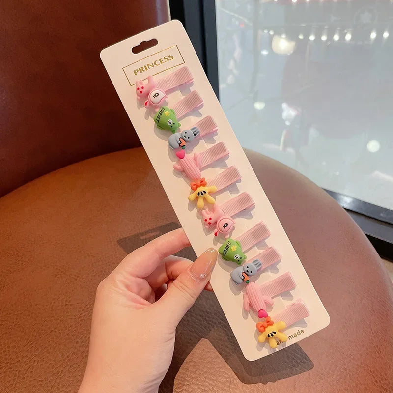 10 PCS Children Hairpin Fruit Hair Clips Baby Side Bangs Clip for Kawaii Girls Headdress Hair Accessories Baby Bows 2023 New