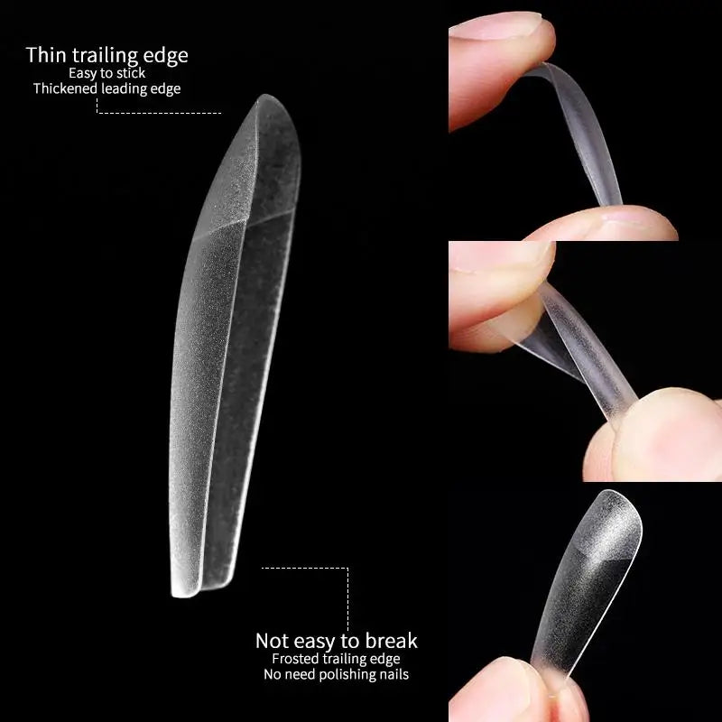 False Nail Tips Extension System Full Cover Sculpted Coffin False Fake Nail Tips DIY Practice Manicure Tools Quick Building Mold