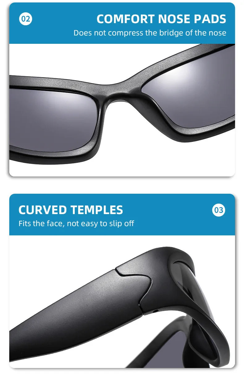 New Sports Steampunk Y2K Sunglasses Women Punk Goggle Sun Glasses Men Silver Mirror Shades Fashion UV400 Eyewear Cycling Очки