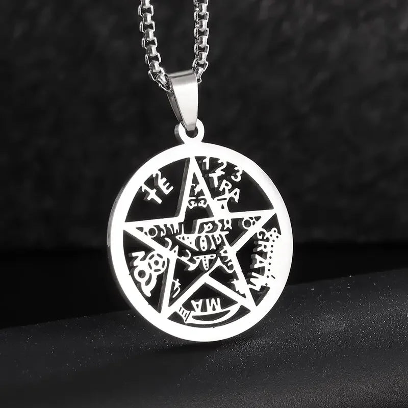 Retro Buddhist Exorcist Vajra Pendant Necklace Fashion Religious Good Luck Amulet Wealth Jewelry for Men