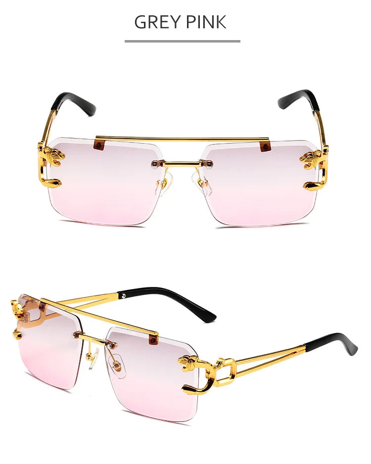 Vintage Rimless Sunglasses for Men Steampunk Sunglasses Retro Women Punk Fashion Glasses Retro Shades Gafas De Sol Sonnenbrill
