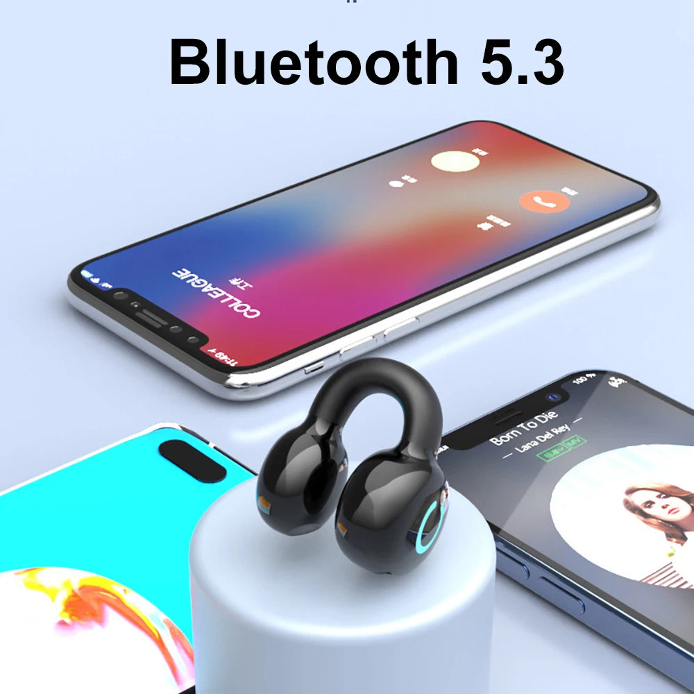 Bluetooth 5.3 Earphone Ear Clip Headphones TWS Wireless Headset HiFi Stereo Noise Reduction Earbud for Xiaomi iPhone Samsung