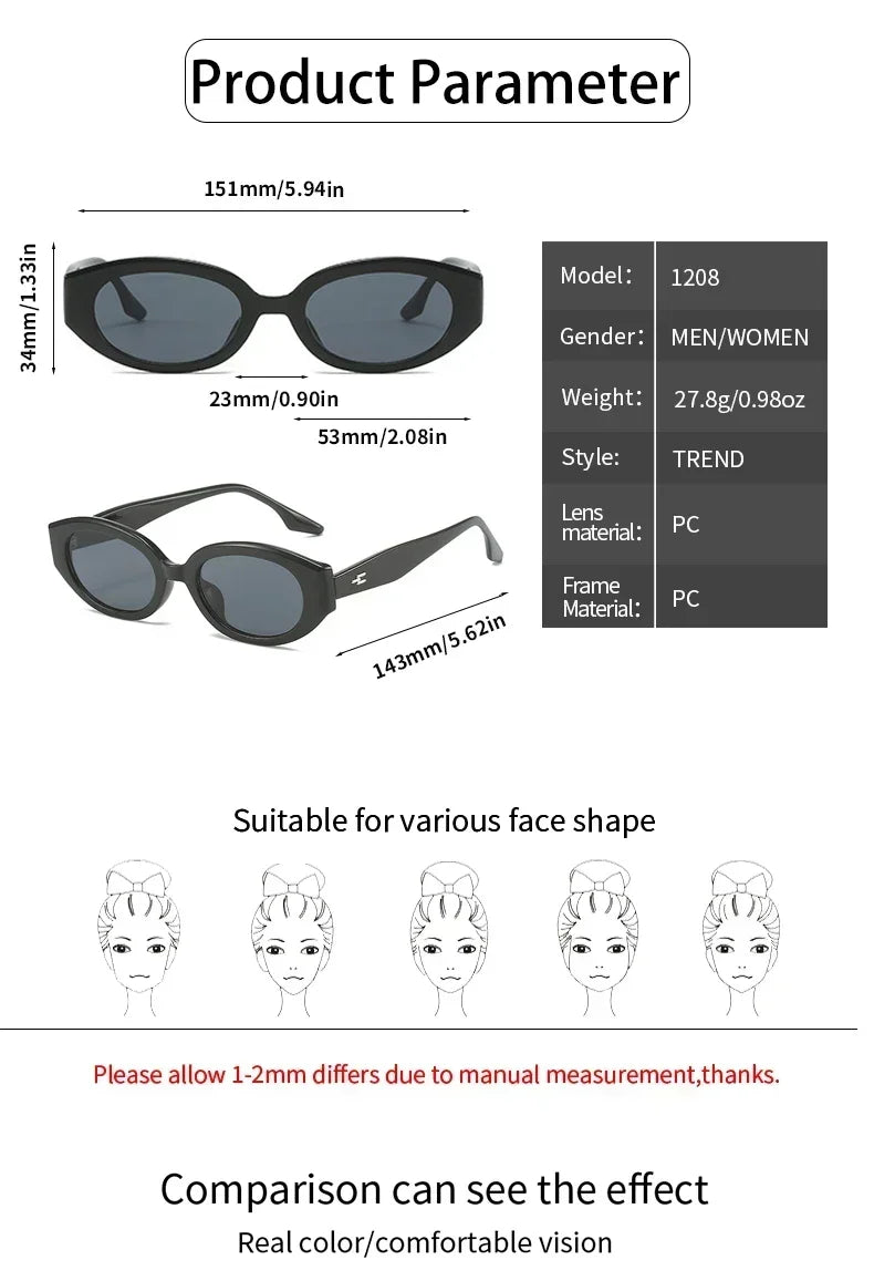 Popular Fashion Oval Women Luxury Sunglasses Retro Brand Designer Jelly Color Shades UV400 Men Rivets Sun Glasses