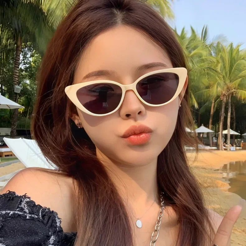 Vintage Cat Eye Women Sunglasses Vintage Small Frame Sun Glasses for Men Luxury Brand Design Outdoor Eyewear UV400