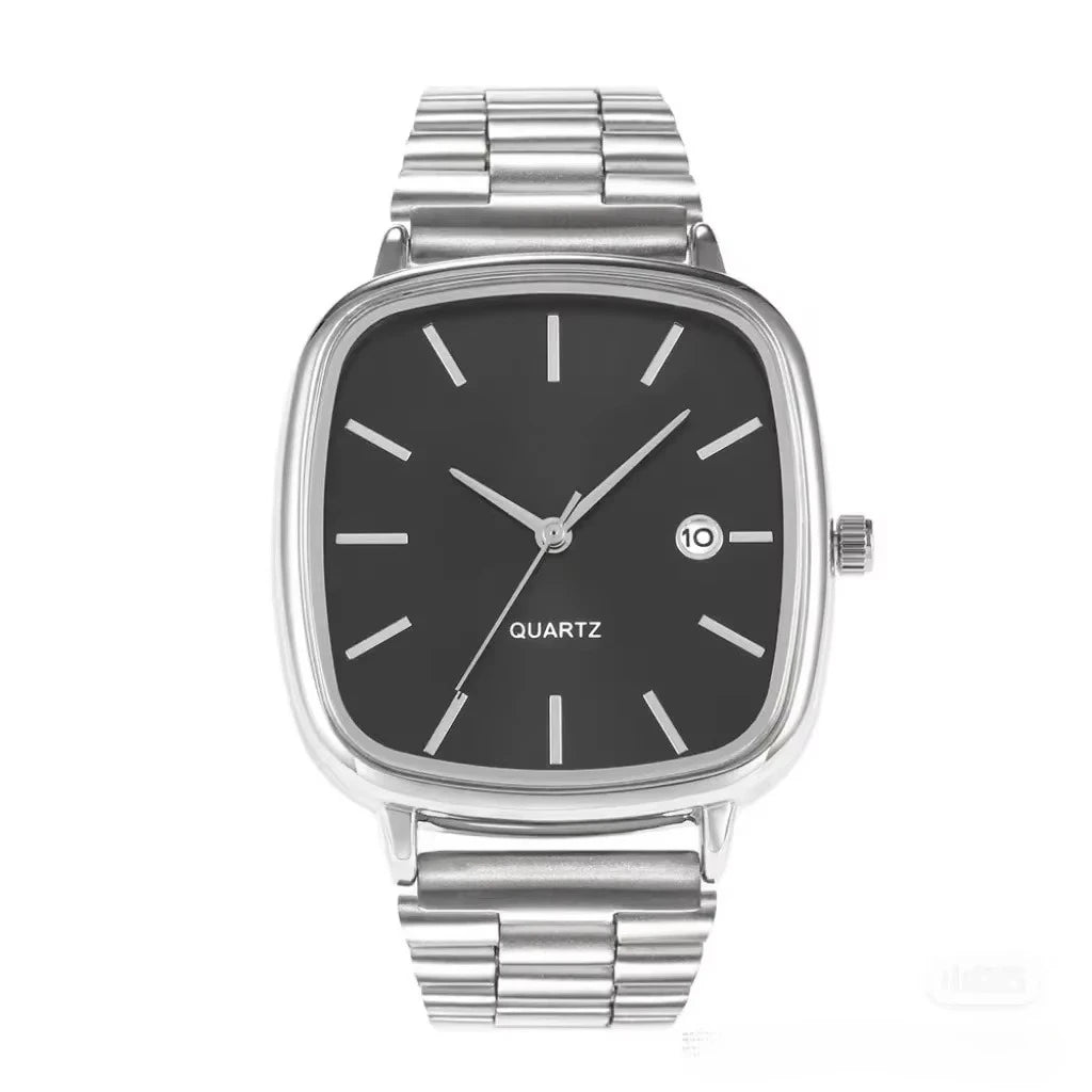 Famous Brand Men Watch Steel Strap Silver Color Calendar Quartz Watches Luxury Women Gift Wristwatch Dropshipping Clock
