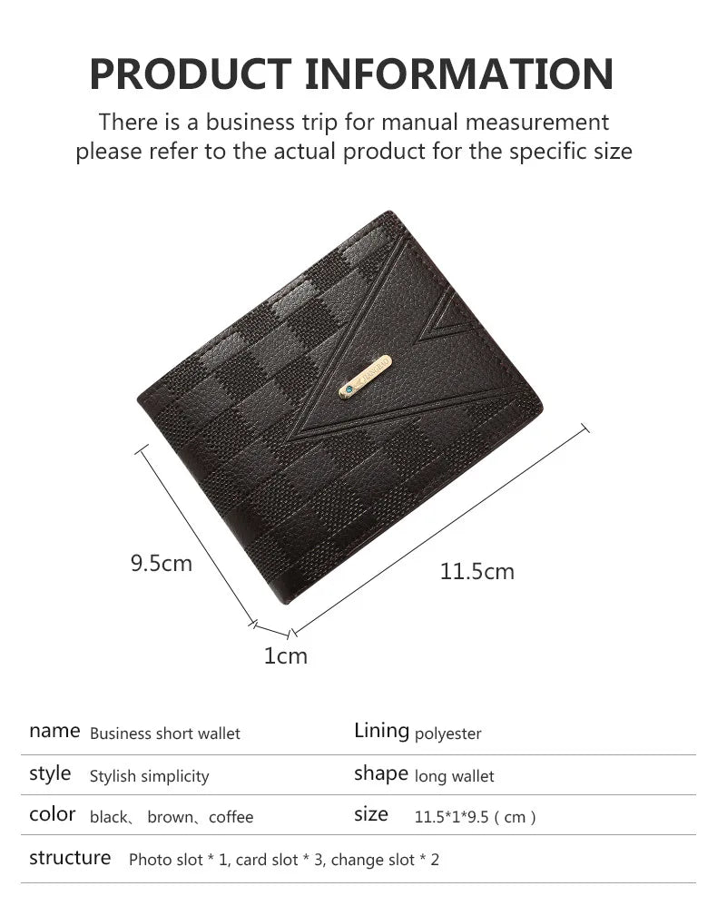 Men's Wallet Short Anti-theft Brush Anti-degaussing Business Wallet Youth Cross Light Luxury Large Capacity Multi-card
