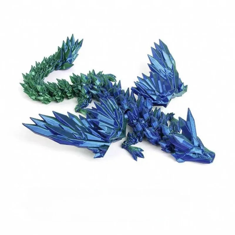 3D Printed Gem Dragon Western Style Colorful Full Body Movable Dragon Toy Crafts Desktop Dragons Figurines Ornament Table Decor