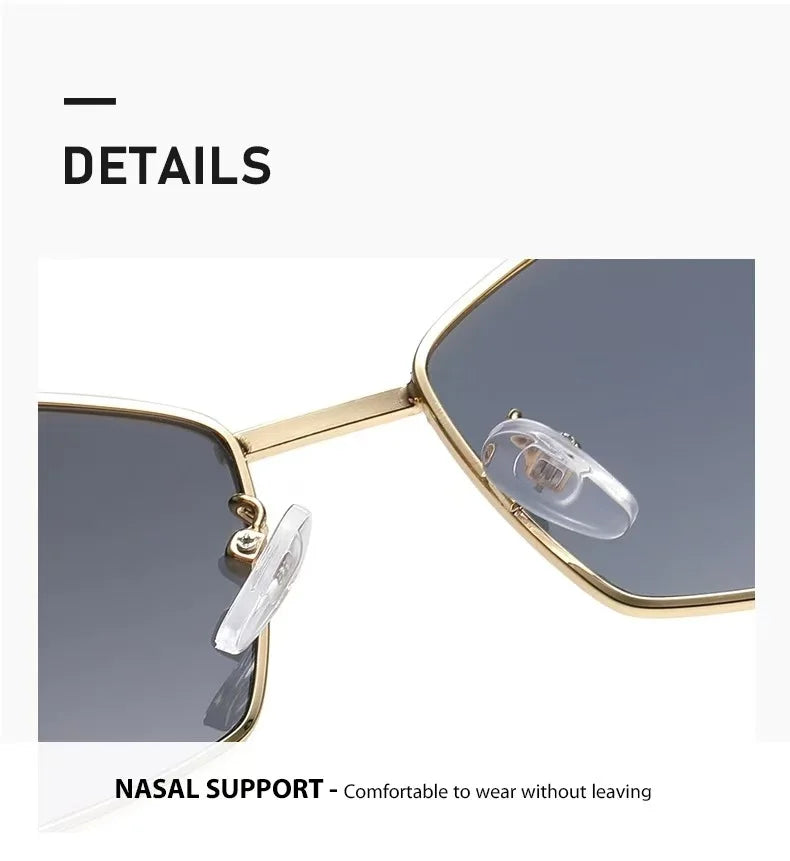 Fashion Hexagon Sunglasses Women 2025 Luxury Brand Design Unique Polygon Sun Glasses Men Vintage Small Frame Eyewear Shades
