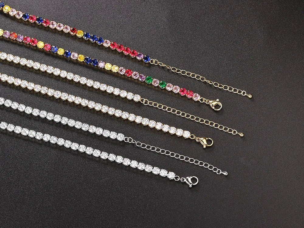 Hip Hop Iced Out Tennis Chain Necklace For Men Women Luxury Cubic Zircon Crystal Short Rock Neck Accessories Jewelry OHN016