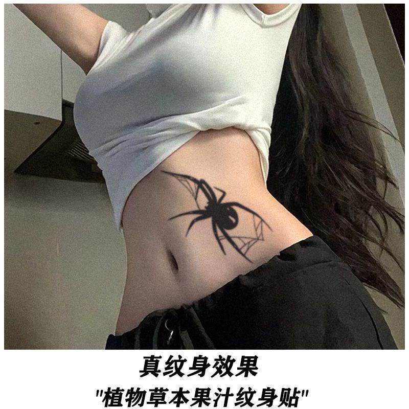 Sexy Tattoo Stickers for Woman Temporary Fake Goth Tattoos Waterproof Heart Tatto Lasting Spider Art Cool Herbal Juice Tattoo
