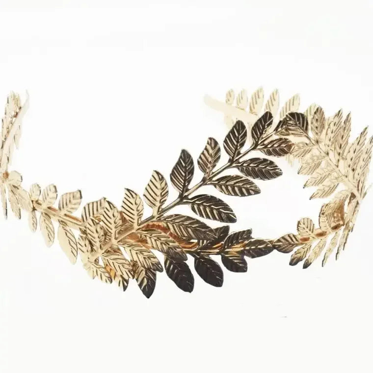 Metal Greek Roman Gold Color Leaf Headbands Bride Wedding Hair Accessories For Women Diadem Crown Tiaras Headpiece Headdress