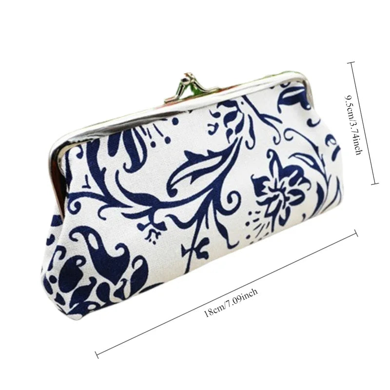 Long Coin Purse Wallet Women Vintage National Wallet Card Holders Hasp Printing Creative Clutch Bag Good Gift Women's Purses