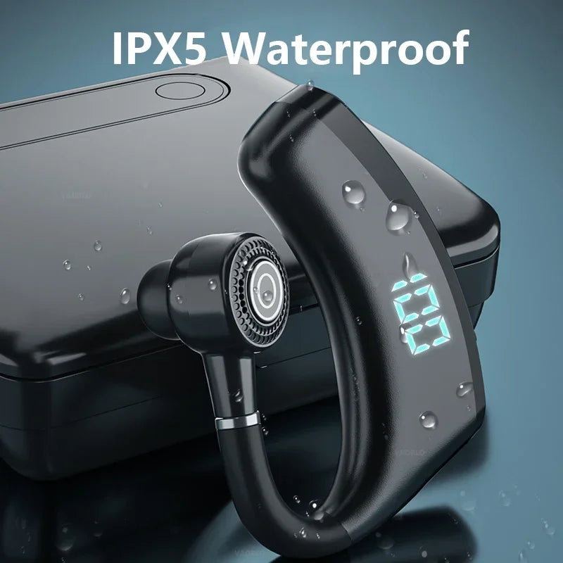 Bluetooth 5.2 Earphone Ear Hook Wireless Headset LED Display Business Headphone HiFi Stereo Waterproof Earbud for Xiaomi iPhone