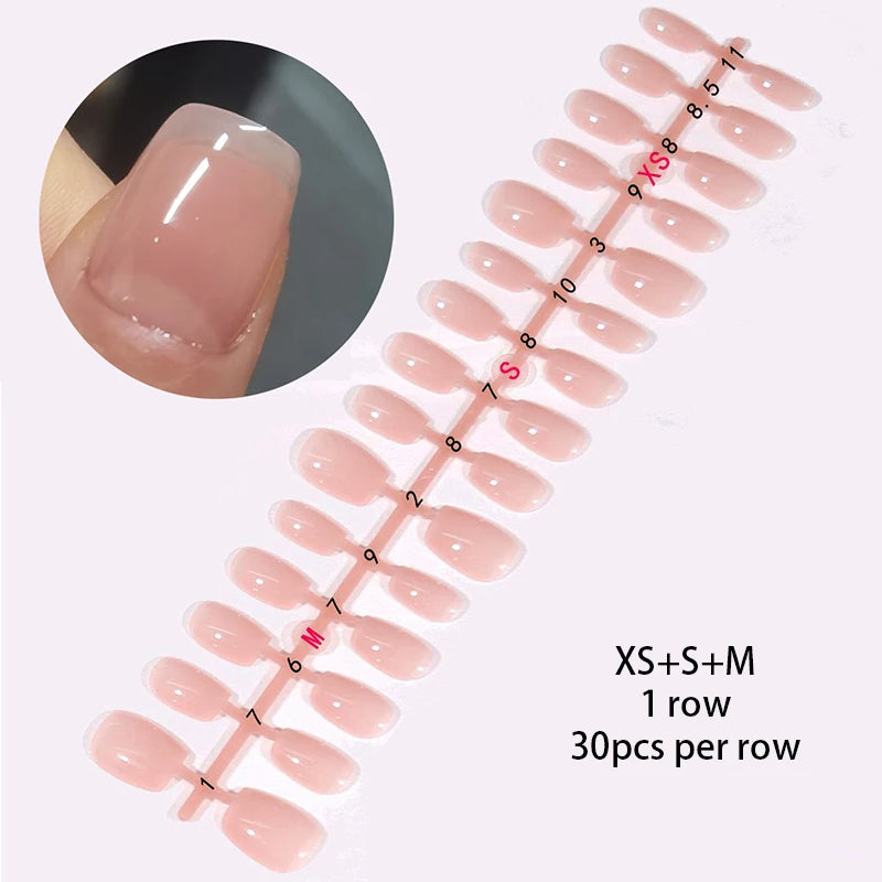 24Tips/Set False Nail Tips Press on Nails Design Wearable Full Cover Almond Coffin Nail Art Frosted Tips for Nail Extension Tool