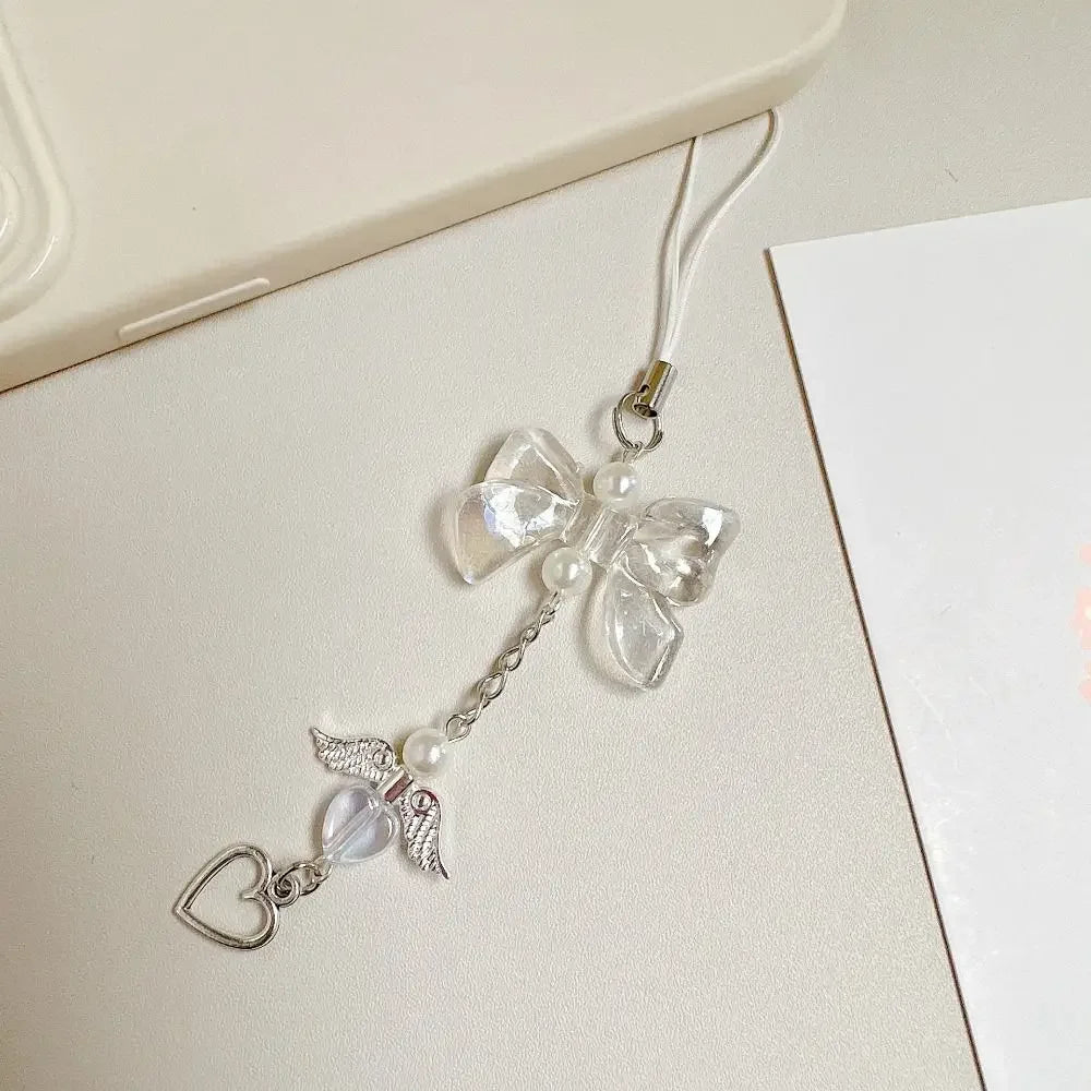 Fashion Acrylic Women Mobile Phone Chain Transparent Anti-Drop Phone Hanging Lanyard Y2K Phone Charms Bag Pendant Key Chain