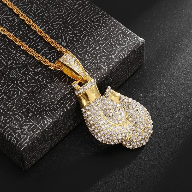 Iced Out Letter Savage Pendant Shiny Bing Cubic Zirconia Hip Hop Necklace Men\\\'s Cool Rock Rap Trend Jewelry
